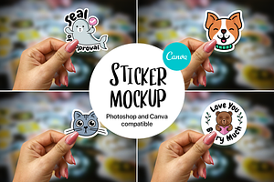 Sticker Mockup Canva And Photoshop