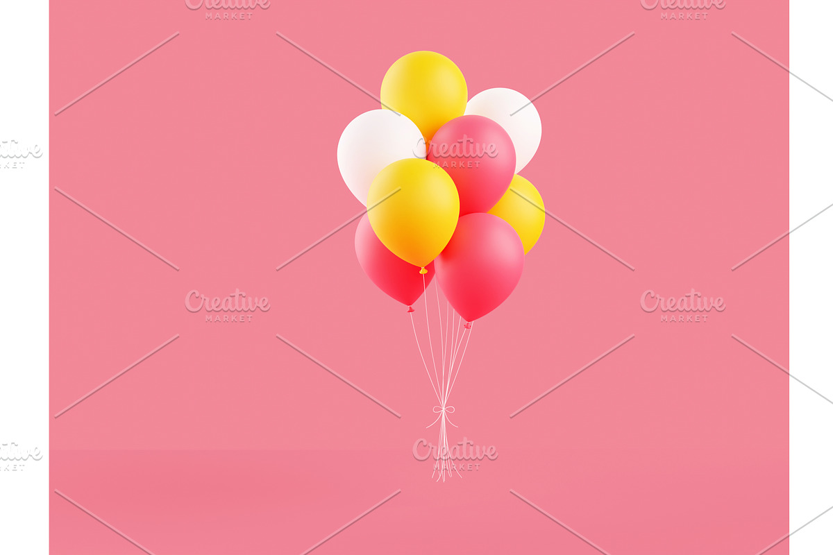 Colorful balloons 3d render, a Textures & Material 3D Model by YuliiaOsadcha