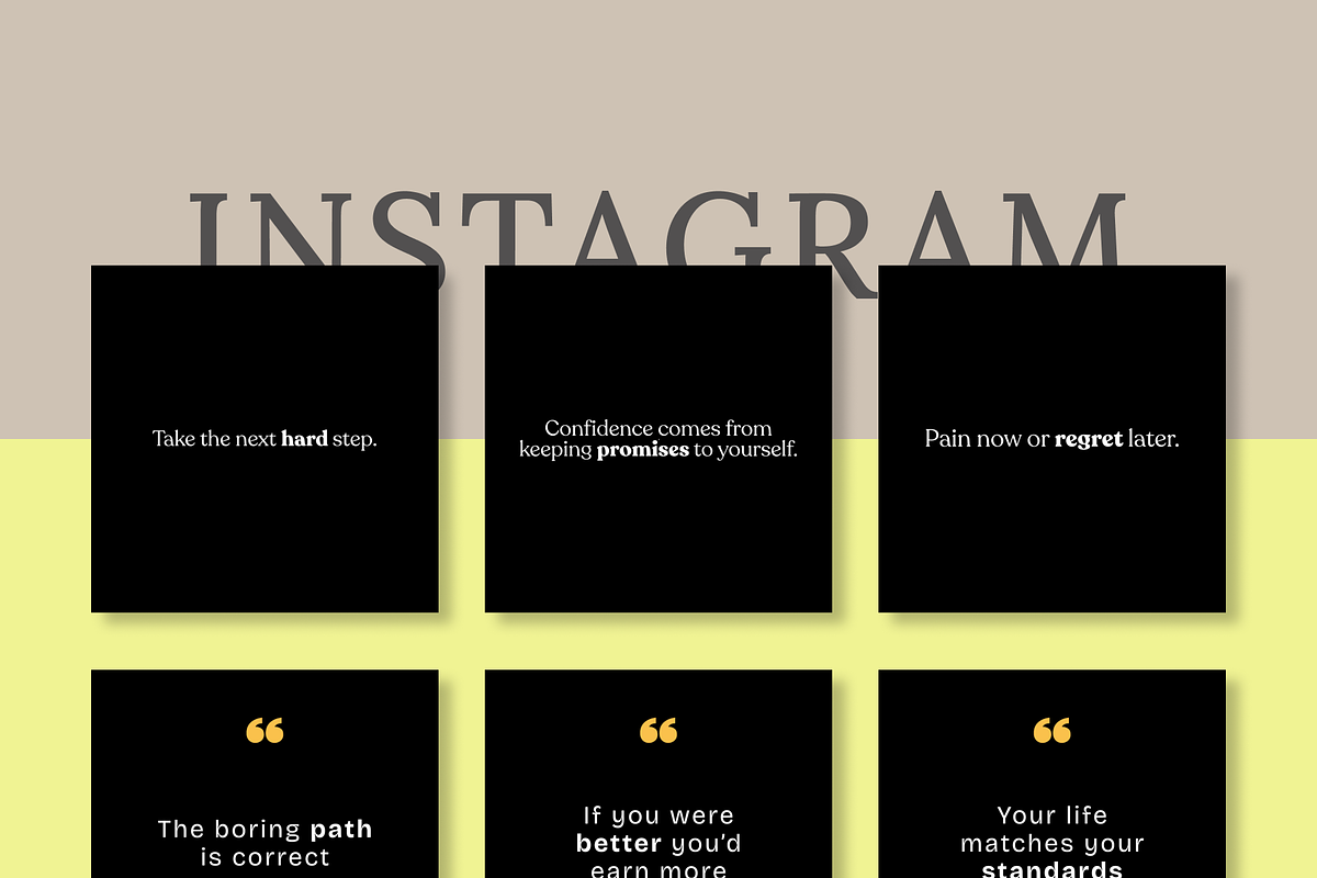 Powerful 50 Black Insatgram Template, a Social Media Template by RB Boutique (Photo 3 of 9)