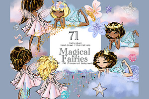 Glitter Fairy Clipart Bundle, a Person Illustration by HabitusDesigns