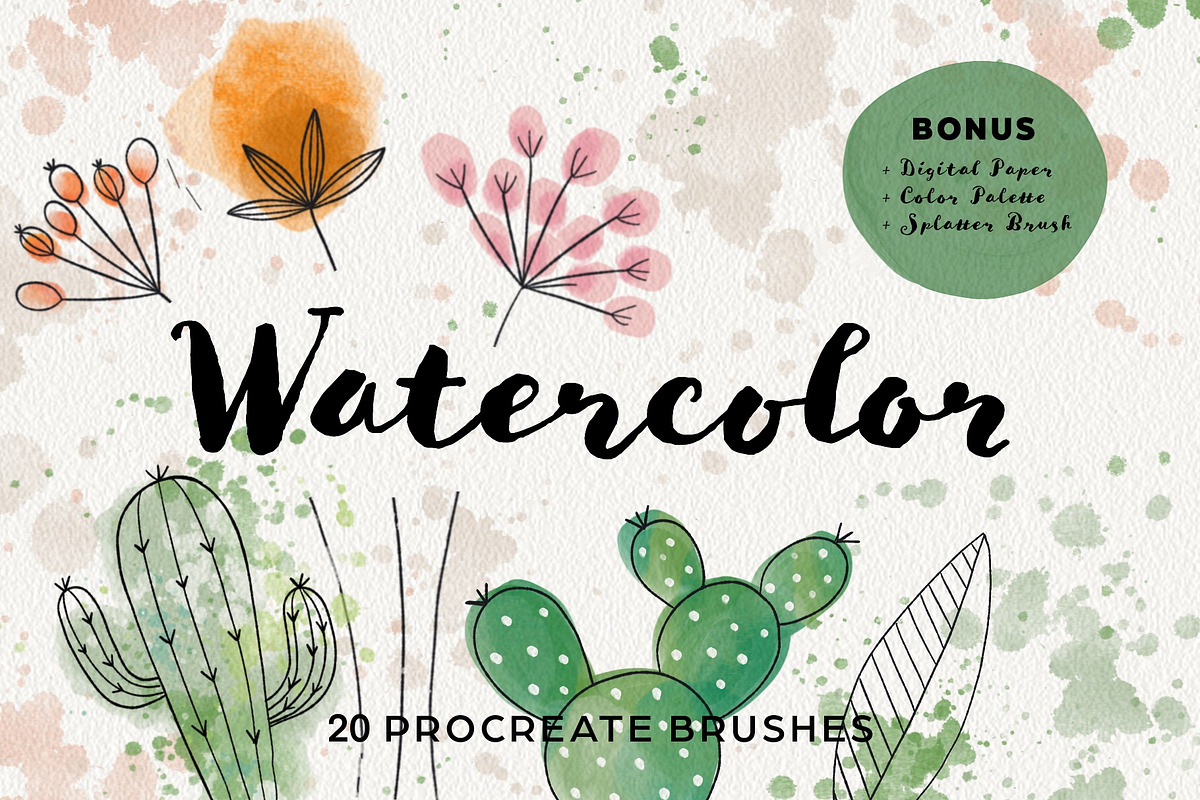 Watercolor Procreate Brushes, a Brush Add-On by Faber Co. (Photo 1 of 9)