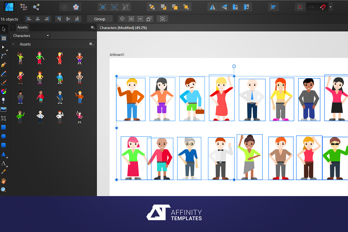 Vector Characters assets for AD, an Object Graphic by Affinity Templates
