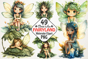 Fairyland Watercolor Clipart, Cute F, a Person Illustration by RobertsArt