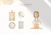 Baking at home - watercolor clipart, an Illustration by Julia M. Watercolor (Thumbnail 4 of 12)