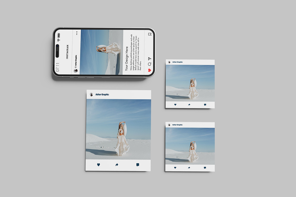 INSTAGRAM POST MOCKUP, a Print Template by NyakBiett (Photo 5 of 5)