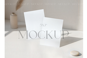 Minimal Neutral Card Mockup Set, a Product Mockup by MockupWizard