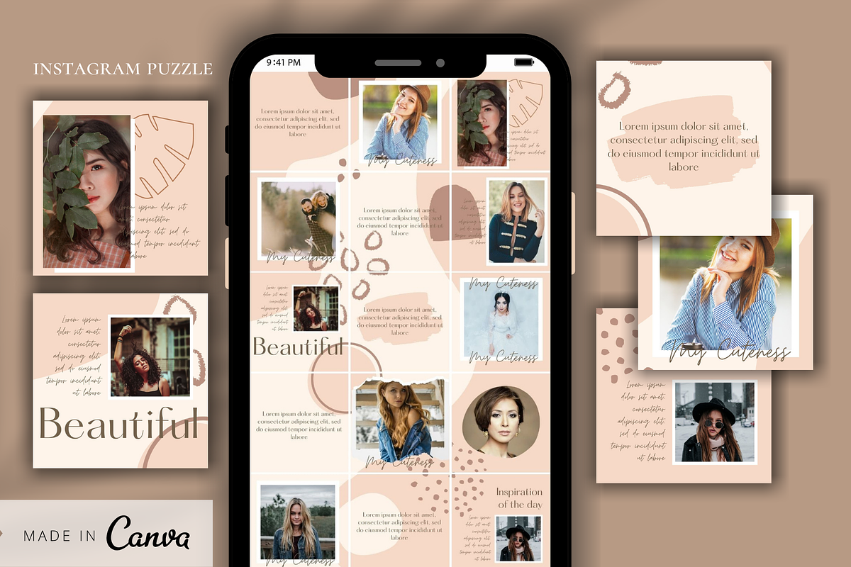 Jeanne Instagram Puzzle CANVA, a Social Media Template by bonadigitals (Photo 1 of 5)