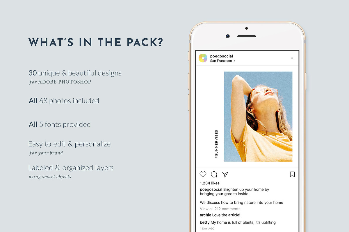 Instagram Posts Starter Pack | PS, a Social Media Template by Poego Social