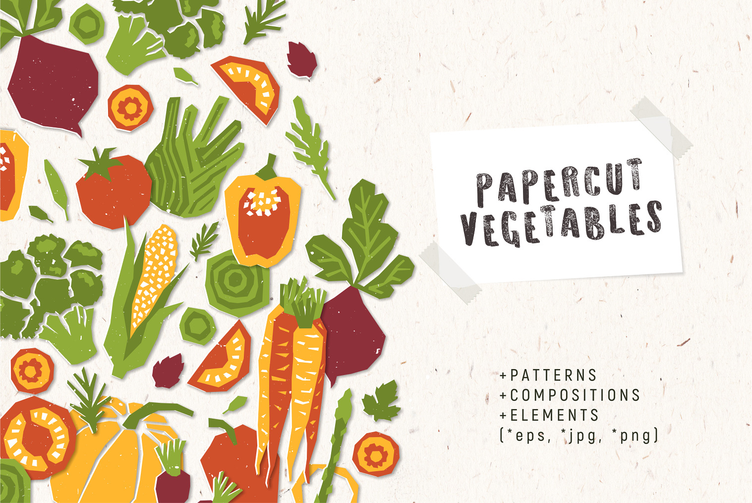 Papercut vegetables, a Food Illustration by adehoidar