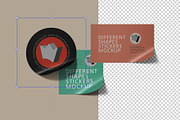 Different Shapes Stickers Mockup, a Packaging Mockup by Tahtagraphic (Thumbnail 2 of 6)