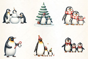 Christmas Penguin Family Clipart, an Illustration by CrexoraLab (Thumbnail 3 of 5)