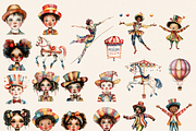 NURSERY VINTAGE CIRCUS CLIPART, a Person Illustration by Daring Digies (Thumbnail 6 of 9)