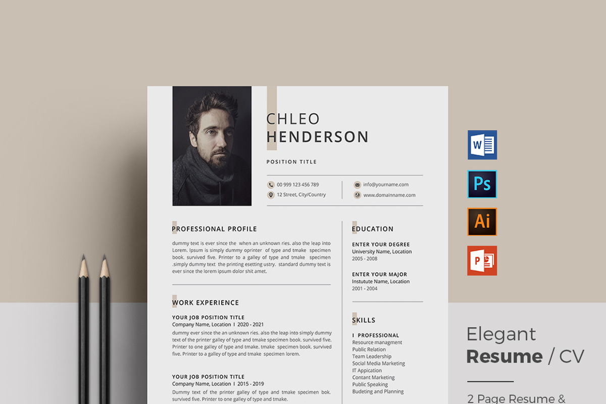 Resume/CV, a Resume Template by Creatune (Photo 1 of 6)