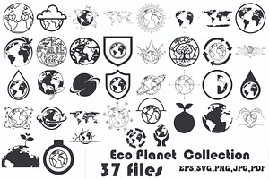 Eco Planet Global Earth Set, a Finance Illustration by Designer_Momina