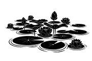 Lotus Pond Silhouette SVG Bundle, an Illustration by yasushie (Thumbnail 29 of 31)