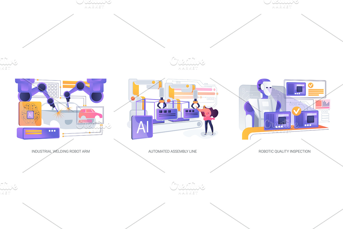 Industrial Robotics in Smart, a Technology Illustration by Visual Generation