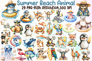 Summer Beach Animal Sublimation Clip, an Illustration by Sublimation Artist (Thumbnail 1 of 6)
