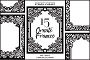 Ornate Frames Black Stencil Clipart, a Shape Add-On by Iconogenic (Thumbnail 1 of 3)