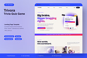 Trivia Quiz Game Landing Page, an UI Kit Template by Pitchlook.Studio (Thumbnail 1 of 3)