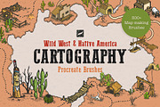 Wild West Procreate Map Brushes, a Brush Add-On by BrushBoy (Thumbnail 1 of 14)