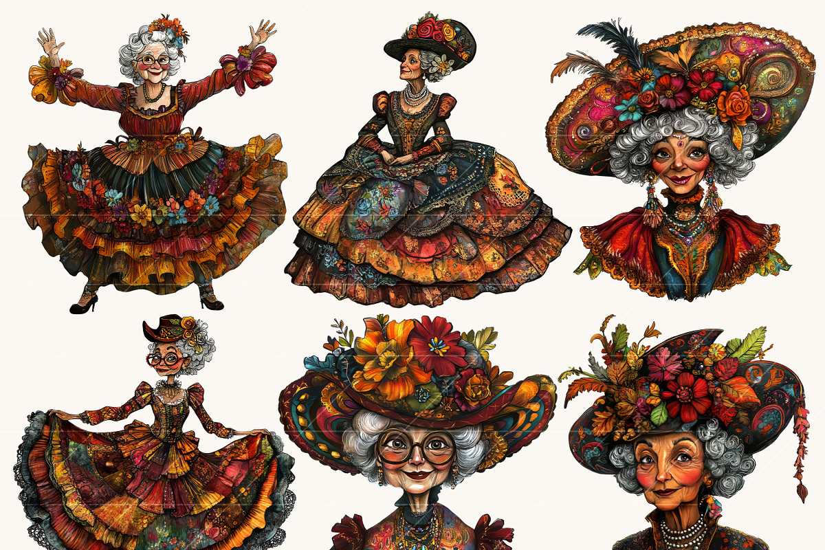 Old Victorian Ladies Clipart Bundle, a Person Illustration by Design Scotch (Photo 5 of 8)