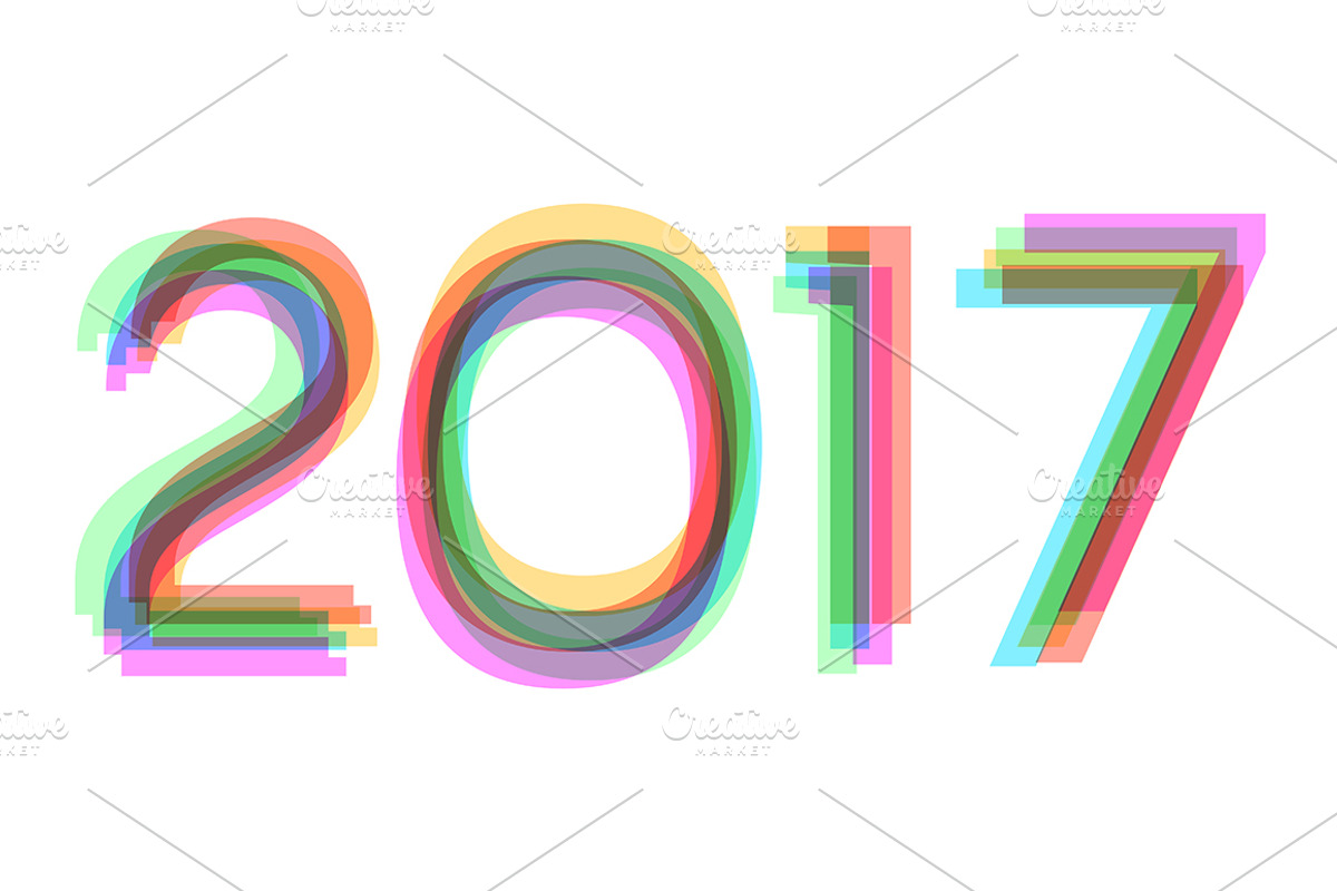 Rainbow happy new year 2017 concept