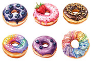 Hand Painted Donut Clipart PNG, an Illustration by SinaCreation (Thumbnail 4 of 5)