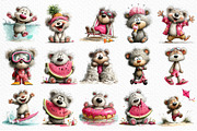 Funny Summer Teddy Bear Clipart, an Illustration by Craft Nest (Thumbnail 6 of 12)
