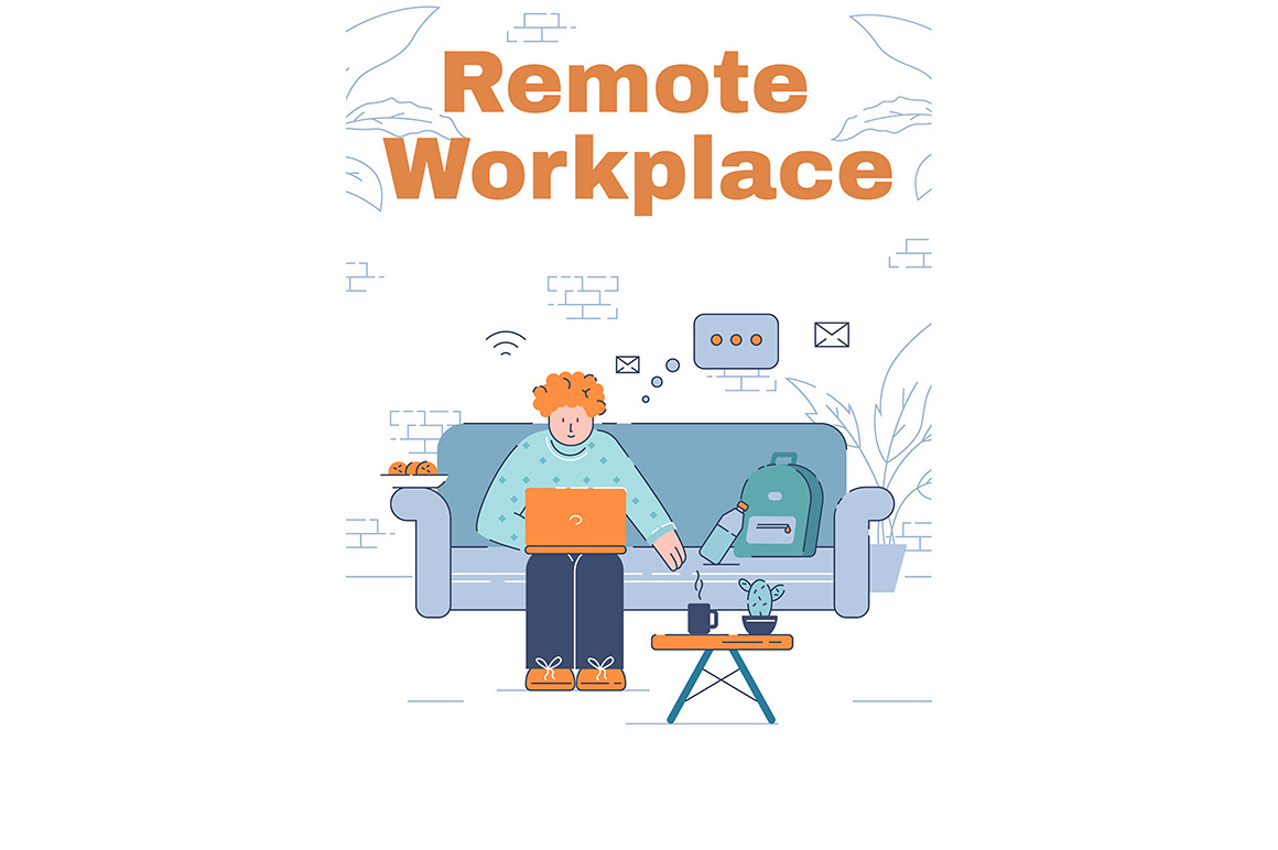 Remote workplace poster template, a Flyer Template by IMG Visuals