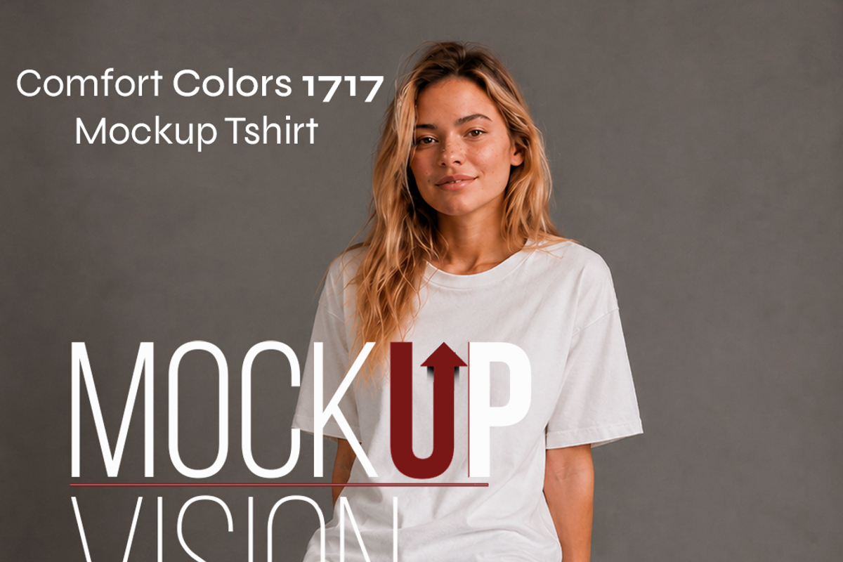 Comfort Colors 1717 White Mockup, a Shirt Mockup by ElDesignState (Photo 1 of 2)