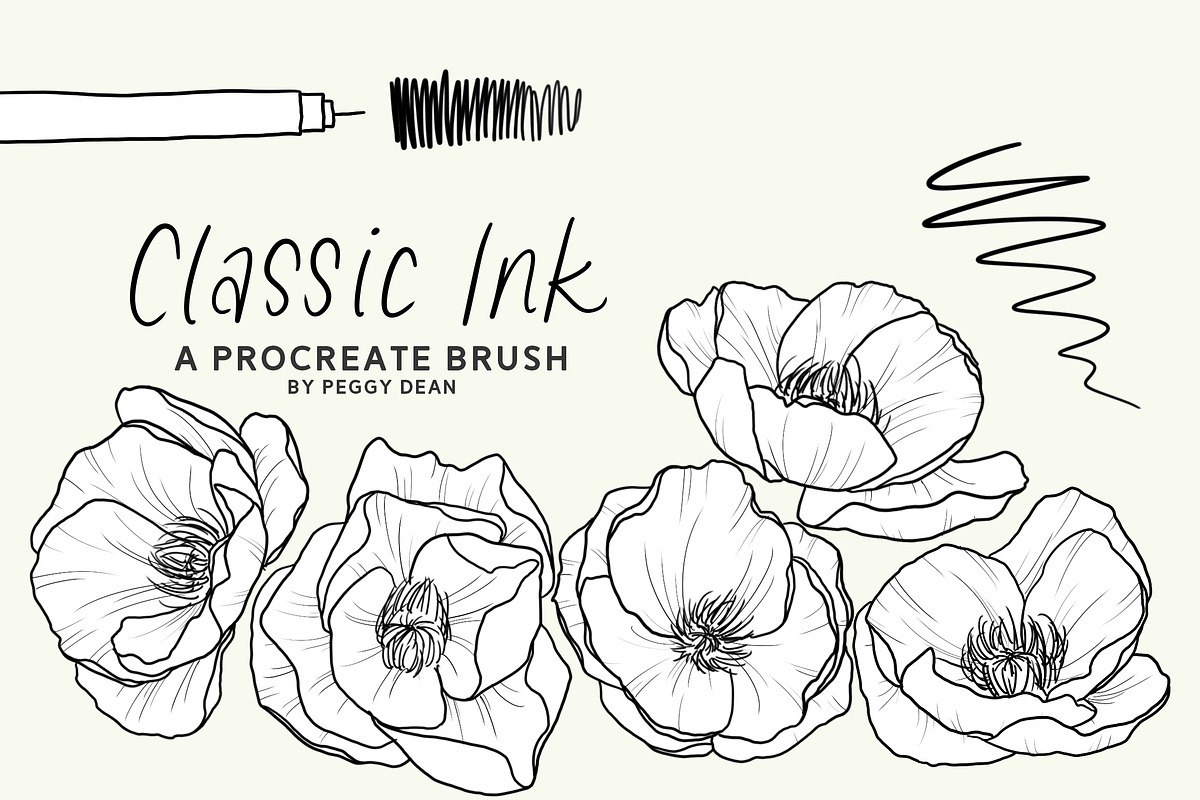 10 Drawing Ink Procreate Brushes, a Brush Add-On by The Pigeon Letters (Photo 6 of 13)