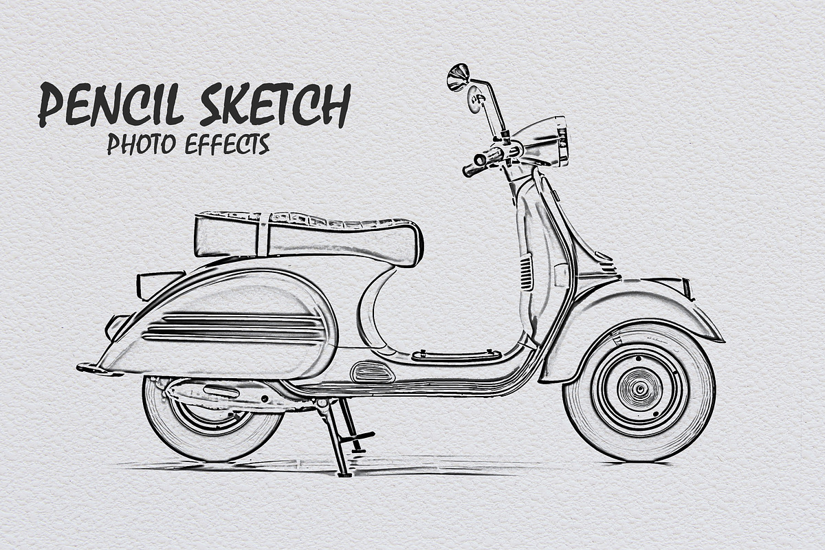 Pencil Sketch Photoshop Template, an Action Add-On by 3d_model_tifotizi (Photo 1 of 2)