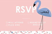Beautiful flamingo wedding invites, an Invitation Template by Laffmate (Thumbnail 3 of 5)