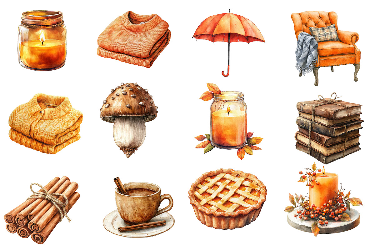 Autumn Aesthetic Elements Clipart, an Illustration by Designworld (Photo 3 of 9)