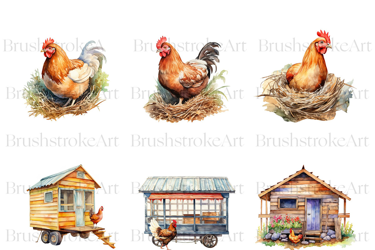 Chicken Coop Clipart, Baby Chick PNG, an Animal Illustration by BrushstrokeArtGB (Photo 4 of 9)