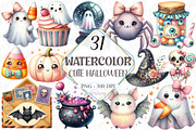 Cute Halloween Clipart, a Graphic by designcity5 (Thumbnail 1 of 5)