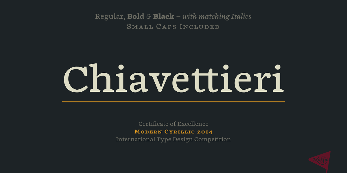 Chiavettieri, a Serif Font by Kostic Type Foundry (Photo 1 of 9)