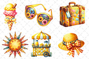 Yellow Patchwork Summer Clipart, an Illustration by Dream Creation (Thumbnail 4 of 6)