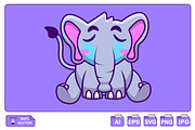 Cute Elephant Crying Cartoon Vector, an Animal Illustration by Artstorystudio (Thumbnail 1 of 3)