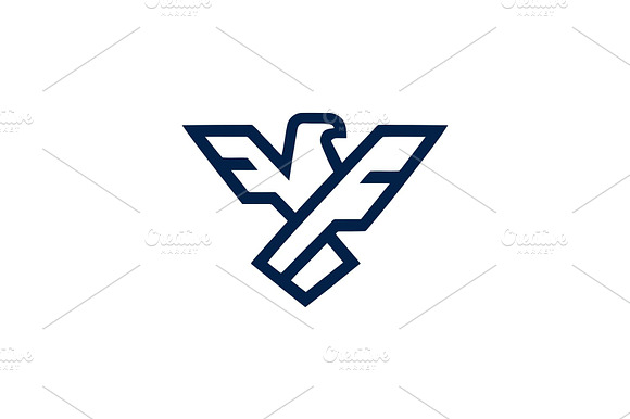 Geometric eagle line art logo preview 2