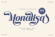 Monalisa - Serif Font with Butterfly, a Serif Font by Umitype (Thumbnail 1 of 11)