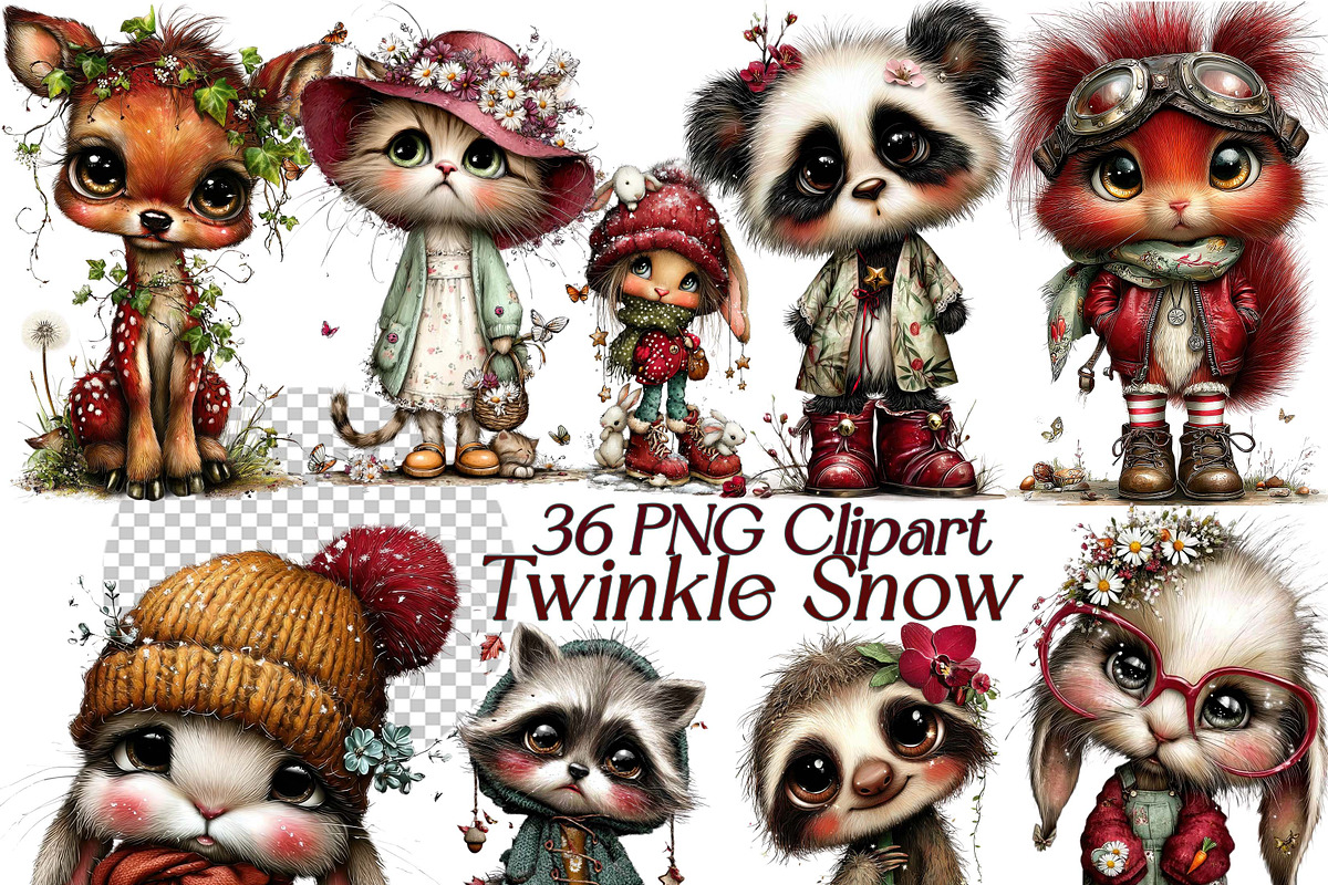 Twinkle Snow Holiday Love Clipart, an Illustration by one-touch (Photo 1 of 16)