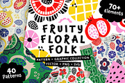 Fruity Floral Folk Collection, a Pattern Graphic by rouxsupplyco (Thumbnail 1 of 12)