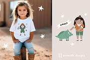 Cute Girl Explorers & Funny Dinos, an Illustration by danceyourlife (Thumbnail 4 of 11)