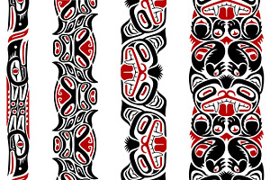 Haida Styled Seamless Patterns 12x