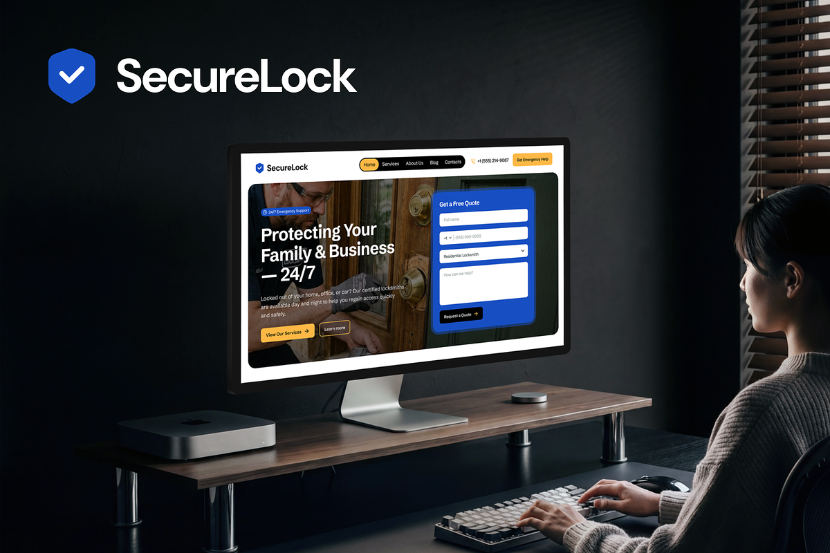 SecureLock: Locksmith Services -75%, a Landing Page Template by Saidmakhmud (Photo 1 of 4)