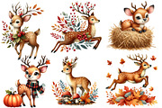Autumn Cute Deer Clipart, a Seasonal Illustration by Designworld (Thumbnail 3 of 6)