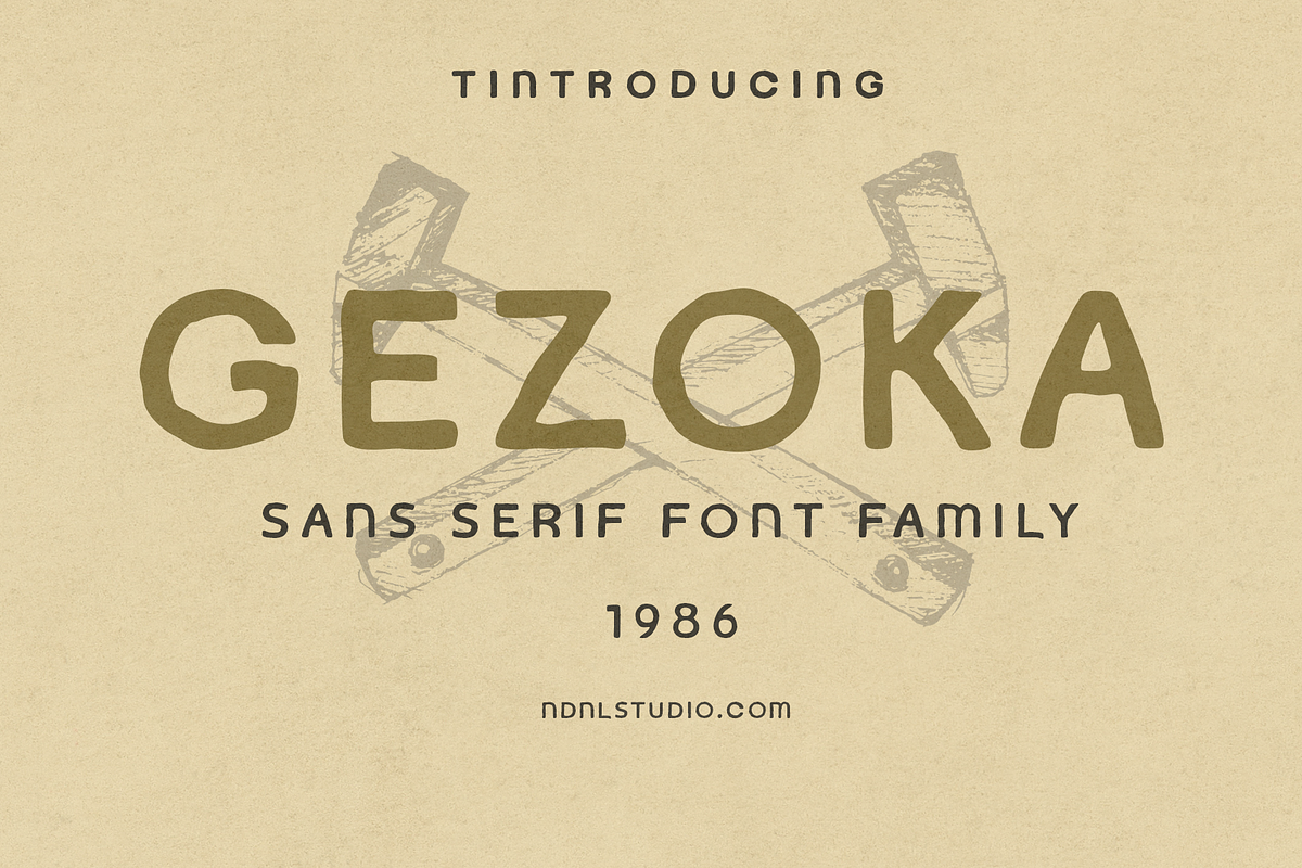 Gezoka – Sans Serif Font Family, a Sans Serif Font by NDNL Studio (Photo 1 of 9)