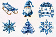 Scandinavian Blue Christmas Clipart, an Illustration by Dream Creation (Thumbnail 6 of 7)