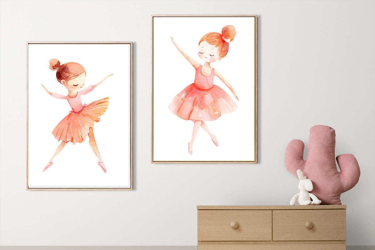 Watercolor Ballerinas Clipart Set, a Decorative Illustration by AlineArtStore (Photo 10 of 11)